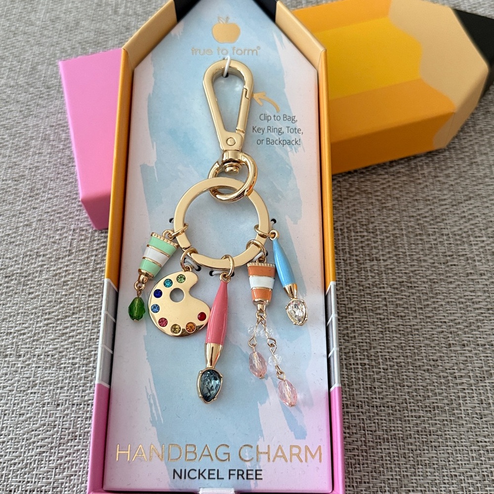 NWT True to Form Art Teacher Bag Charm clip